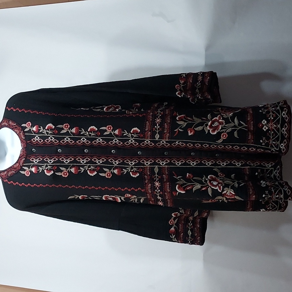 Floral Embroidered Long Sleeve Dress